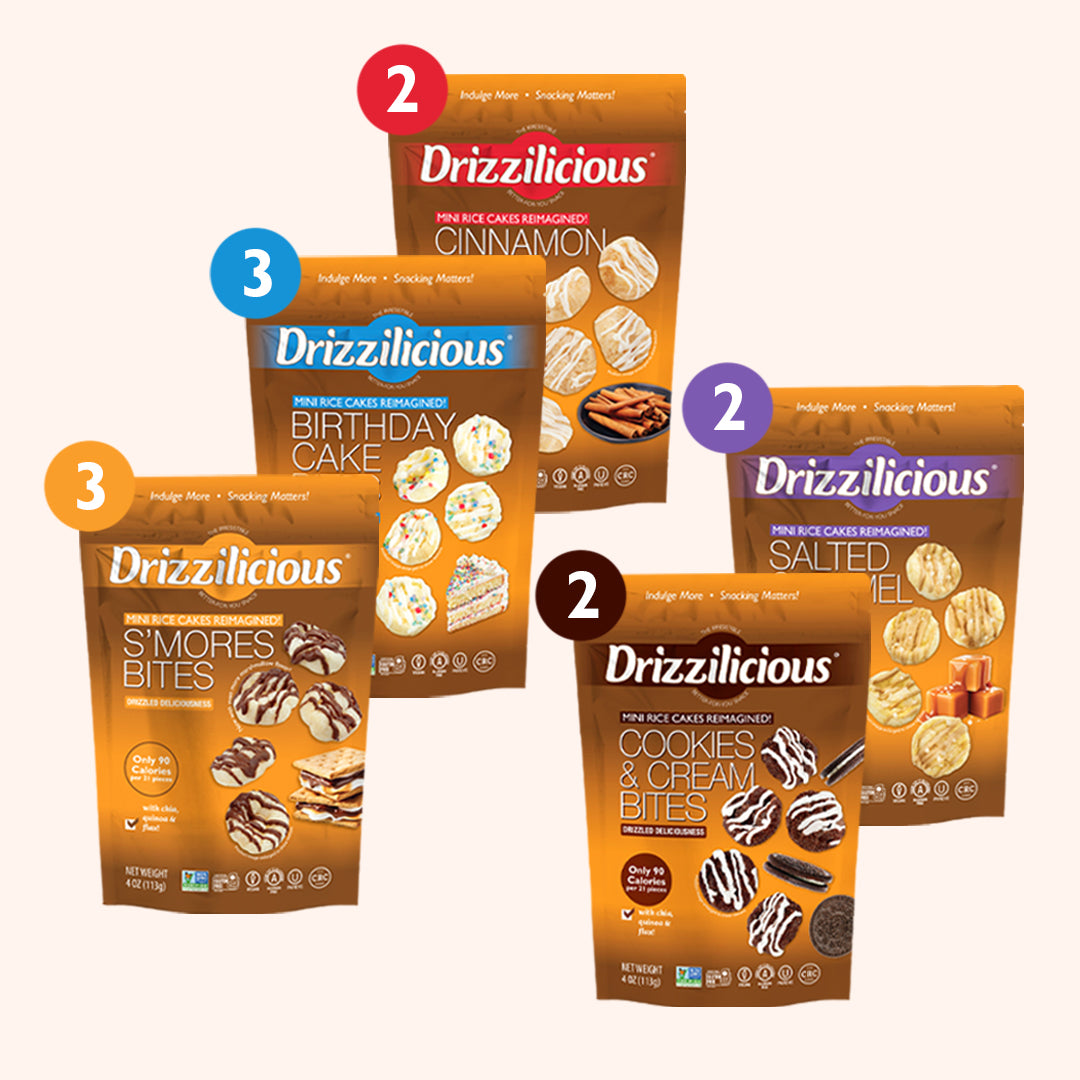 5 Flavor Variety [Birthday, S'mores, Cinnamon, Cookies & Cream, Caramel] 4oz